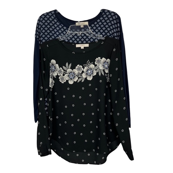 ANN TAYLOR LOFT Women’s Tops Sz XS Bundle of 2 Multi Colors Long Sleeves - Picture 1 of 11